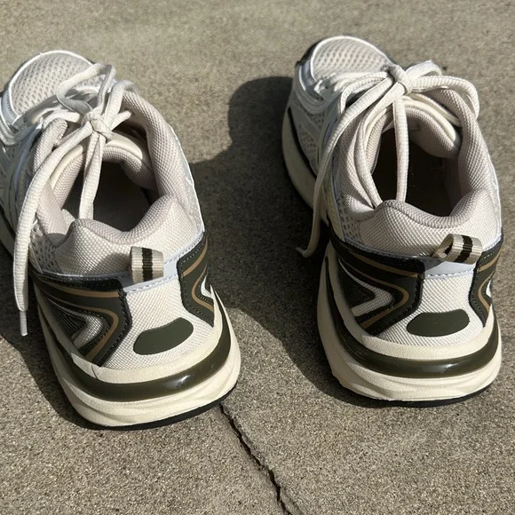 Women's Cream and Green Sneakers - Picture 10 of 13